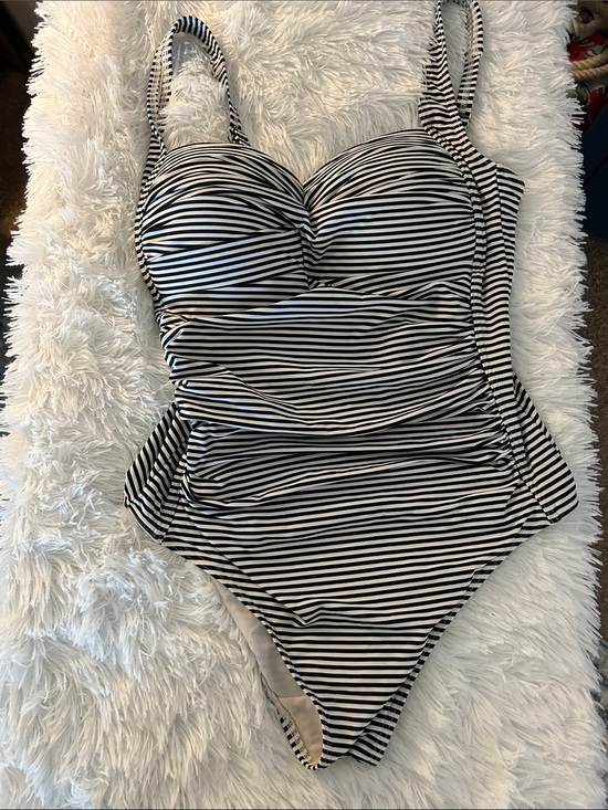 bond-eye Other - bond-eye Black and White Striped One-Piece Swimsuit